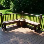 Built-in planter and bench.