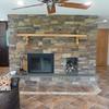 Stone veneer added to existing fireplace