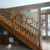 New oak trim and railing